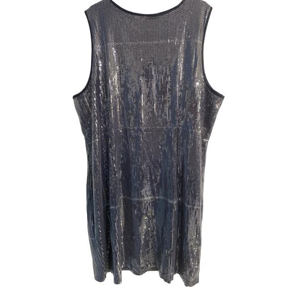 DS Lab sleeveless sequin dress navy blue size 3XL cocktail event luxury classic - Picture 2 of 5